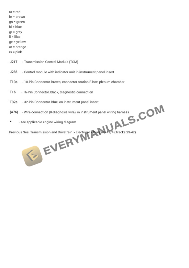 Audi A4 Sedan (8E2) 2004 Electrical Diagrams V6-3.0L (AVK) 5 Audi A4 Sedan (8E2) 2004 Electrical Diagrams V6-3.0L (AVK) - Image 3