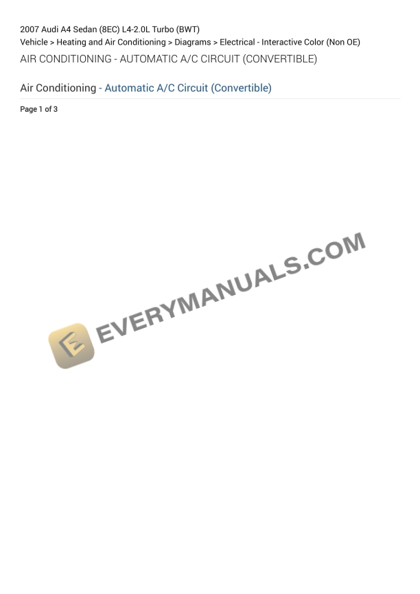 audi a4 sedan 8ec 2007 electrical diagrams l4 20l turbo bwt 1