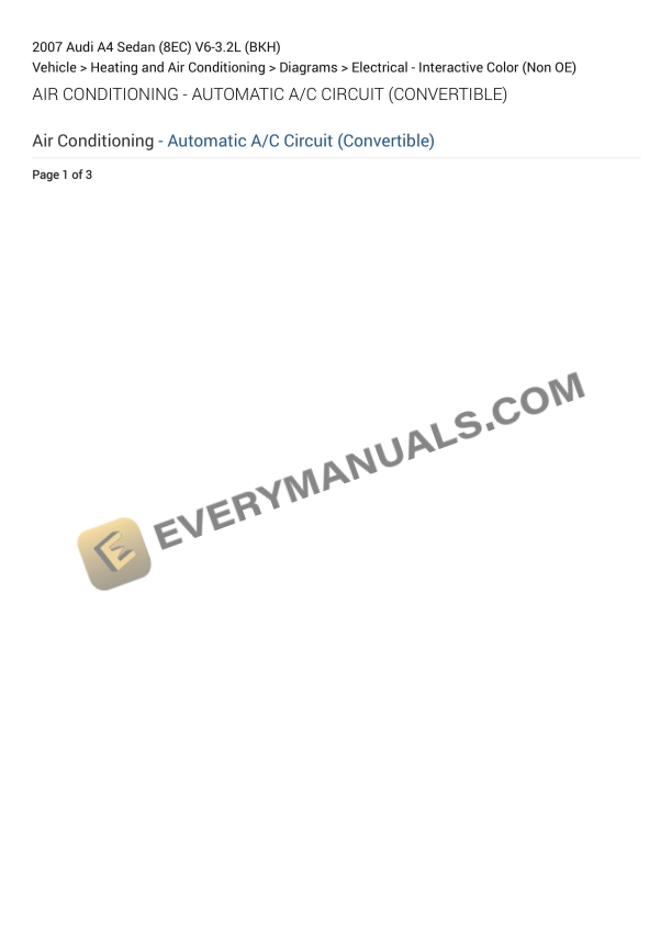 audi a4 sedan 8ec 2007 electrical diagrams v6 32l bkh 1