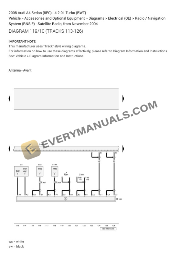 Audi A4 Sedan (8EC) 2008 Electrical Diagrams L4-2.0L Turbo (BWT) 4 Audi A4 Sedan (8EC) 2008 Electrical Diagrams L4-2.0L Turbo (BWT) - Image 2