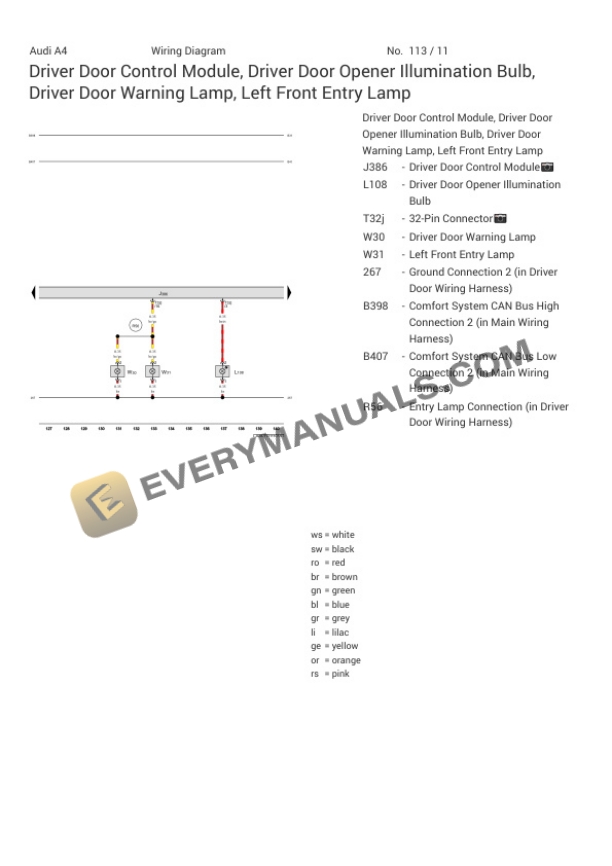 Audi A4 Sedan (8K2) 2016 Electrical Diagrams L4-2.0L Turbo (CAED) 4 Audi A4 Sedan (8K2) 2016 Electrical Diagrams L4-2.0L Turbo (CAED) - Image 2
