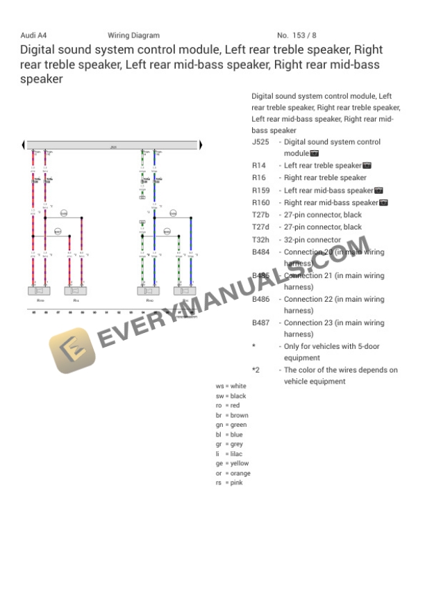 Audi A4 Sedan (8K2) 2016 Electrical Diagrams L4-2.0L Turbo (CAED) 6 Audi A4 Sedan (8K2) 2016 Electrical Diagrams L4-2.0L Turbo (CAED) - Image 4
