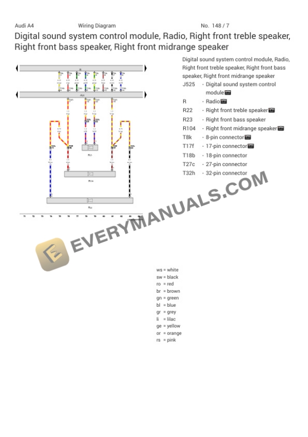 Audi A4 Sedan (8K2) 2016 Electrical Diagrams L4-2.0L Turbo (CAED) 7 Audi A4 Sedan (8K2) 2016 Electrical Diagrams L4-2.0L Turbo (CAED) - Image 5