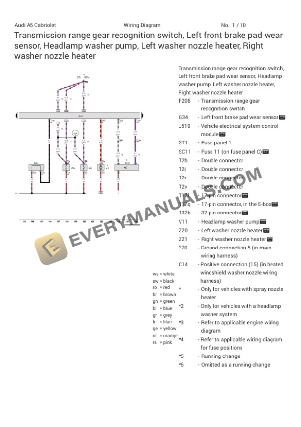 Audi A5 Cabriolet (8F7) 2012 Electrical Diagrams L4-2.0L Turbo (CAEB) 6 Audi A5 Cabriolet (8F7) 2012 Electrical Diagrams L4-2.0L Turbo (CAEB) - Image 4