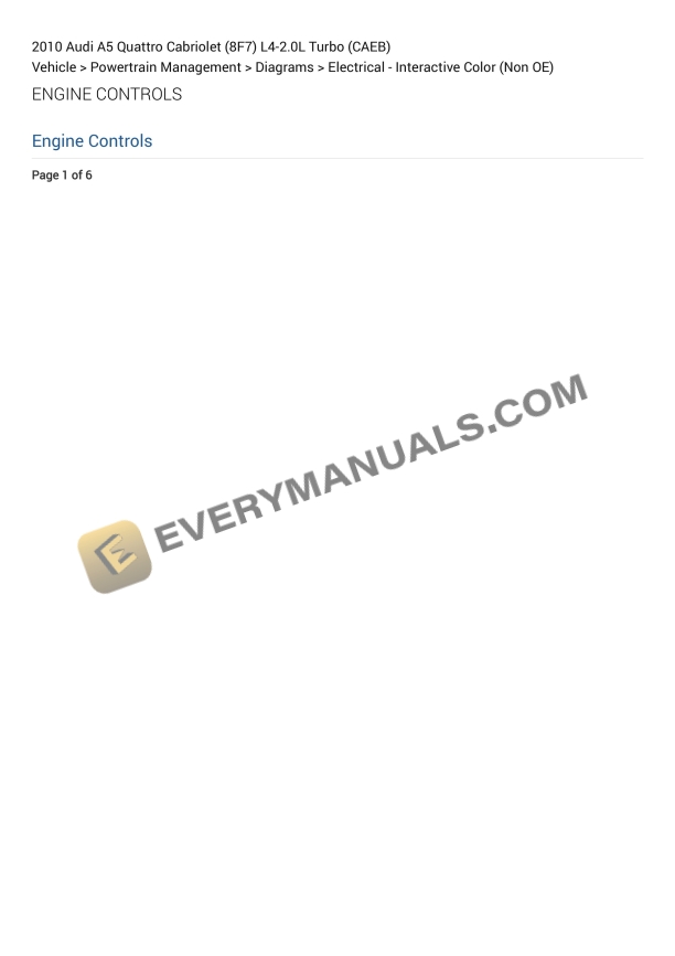 audi a5 quattro cabriolet 8f7 2010 electrical diagrams l4 20l turbo caeb 1