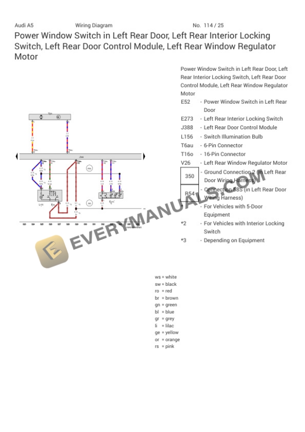 Audi A5 Quattro Coupe (8T3) 2017 Electrical Diagrams L4-2.0L Turbo (CAED) 7 Audi A5 Quattro Coupe (8T3) 2017 Electrical Diagrams L4-2.0L Turbo (CAED) - Image 5