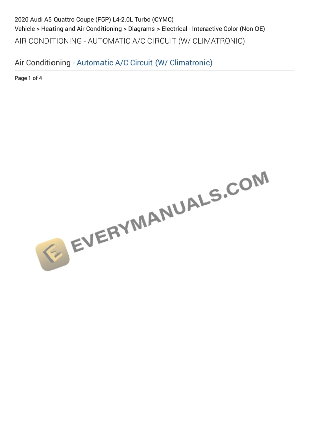 Audi A5 Quattro Coupe (F5P) 2020 Electrical Diagrams L4-2.0L Turbo (CYMC)