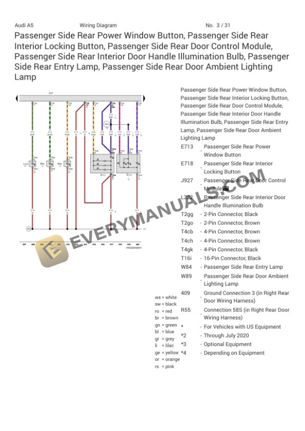 Audi A5 Quattro Sportback 40 (F5F) 2023 Electrical Diagrams L4-2.0L Turbo (DMSA) MHEV 5 Audi A5 Quattro Sportback 40 (F5F) 2023 Electrical Diagrams L4-2.0L Turbo (DMSA) MHEV - Image 3