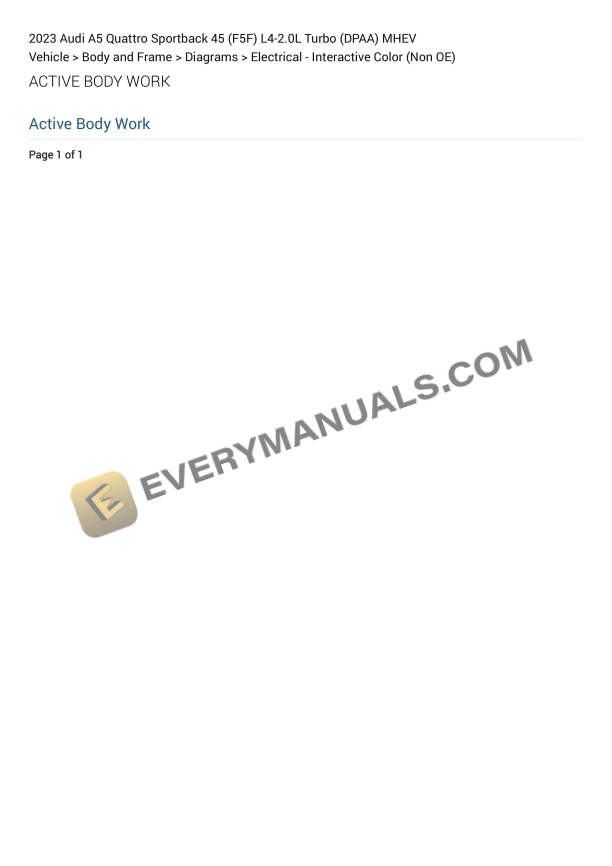 Audi A5 Quattro Sportback 45 (F5F) 2023 Electrical Diagrams L4-2.0L Turbo (DPAA) MHEV