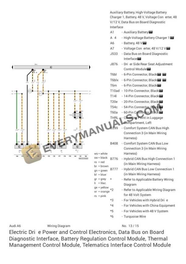 Audi A6 Quattro Sedan (4A2) 2019 Electrical Diagrams V6-3.0L Turbo (DLZA) MHEV 7 Audi A6 Quattro Sedan (4A2) 2019 Electrical Diagrams V6-3.0L Turbo (DLZA) MHEV - Image 5