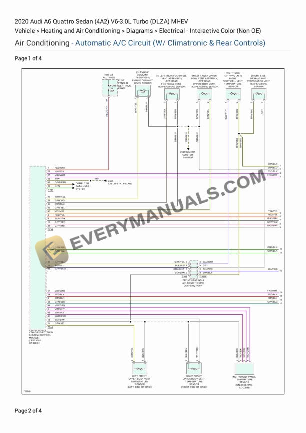 audi a6 quattro sedan 4a2 2020 electrical diagrams v6 30l turbo dlza mhev 1