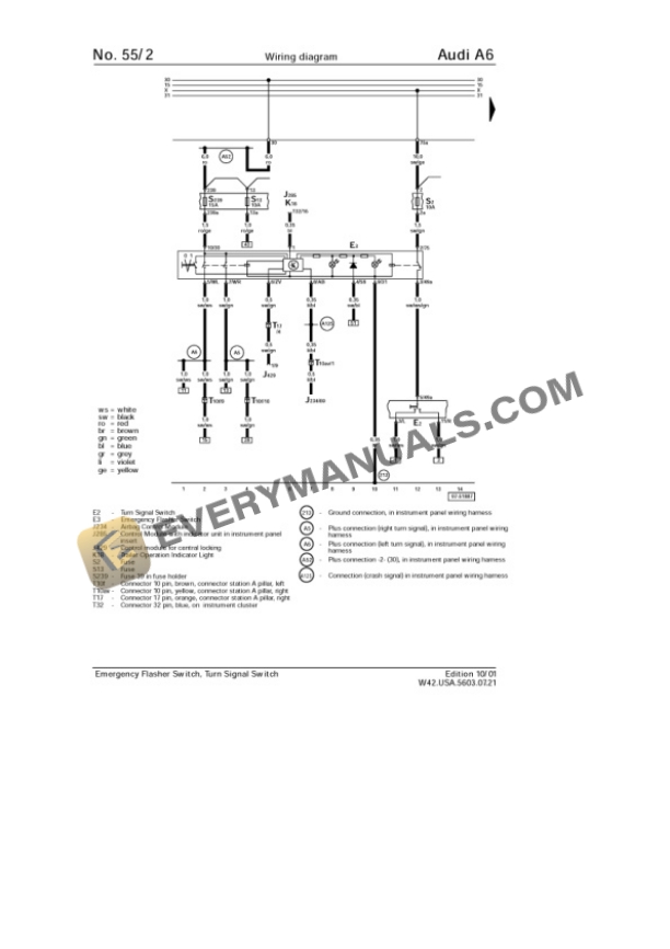 Audi A6 Quattro Sedan (4B2) 2003 Electrical Diagrams V6-2.7L Turbo (BEL) 5 Audi A6 Quattro Sedan (4B2) 2003 Electrical Diagrams V6-2.7L Turbo (BEL) - Image 3