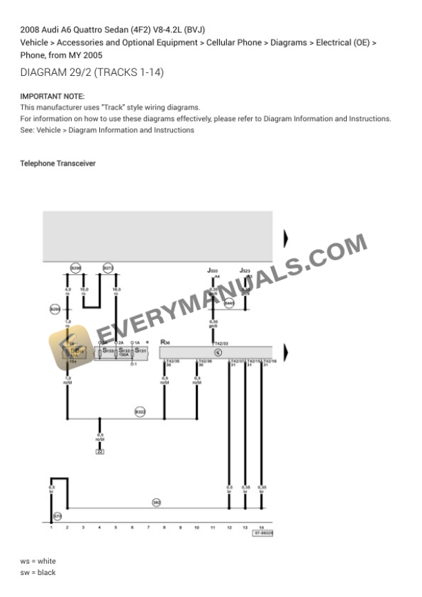 Audi A6 Quattro Sedan (4F2) 2008 Electrical Diagrams V8-4.2L (BVJ) 4 Audi A6 Quattro Sedan (4F2) 2008 Electrical Diagrams V8-4.2L (BVJ) - Image 2