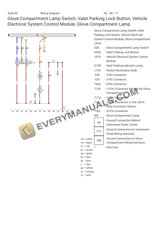 Audi A6 Quattro Sedan (4GC) 2016 Electrical Diagrams V6-3.0L DSL Turbo (CPNB) 5 Audi A6 Quattro Sedan (4GC) 2016 Electrical Diagrams V6-3.0L DSL Turbo (CPNB) - Image 3