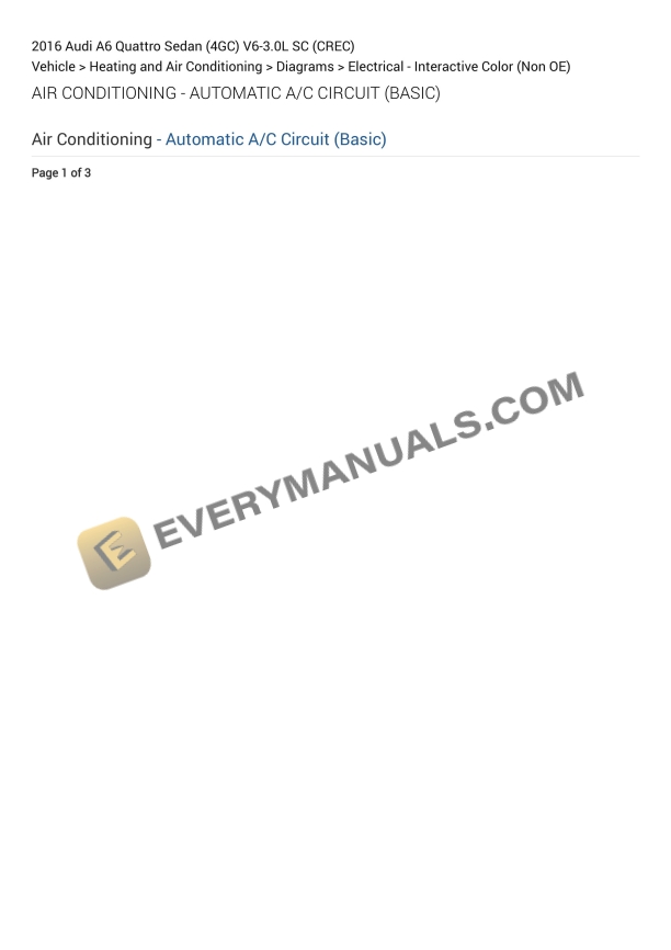 Audi A6 Quattro Sedan (4GC) 2016 Electrical Diagrams V6-3.0L SC (CREC)