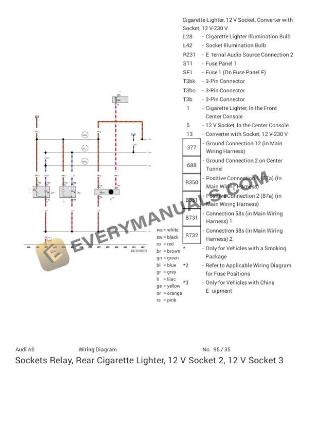 Audi A6 Quattro Sedan (4GC) 2018 Electrical Diagrams V6-3.0L SC (CREH) 7 Audi A6 Quattro Sedan (4GC) 2018 Electrical Diagrams V6-3.0L SC (CREH) - Image 5