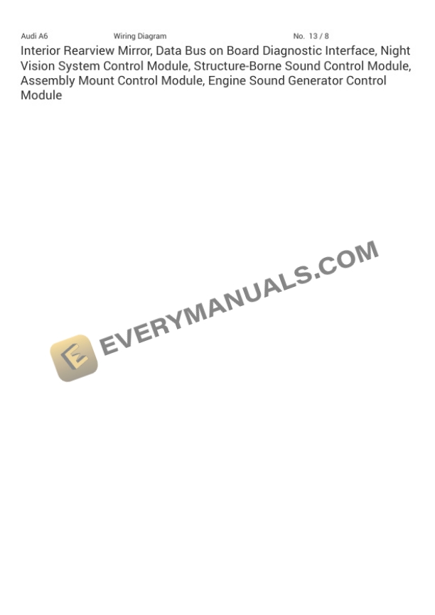 Audi A6 Quattro Sedan 55 (4A2) 2023 Electrical Diagrams V6-3.0L Turbo (DLZA) MHEV 7 Audi A6 Quattro Sedan 55 (4A2) 2023 Electrical Diagrams V6-3.0L Turbo (DLZA) MHEV - Image 5