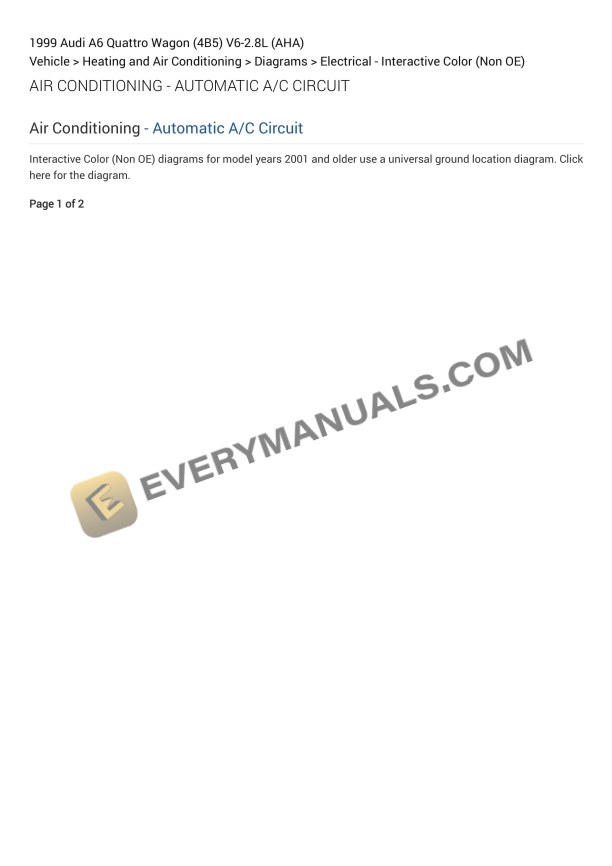 audi a6 quattro wagon 4b5 1999 electrical diagrams v6 28l aha 1