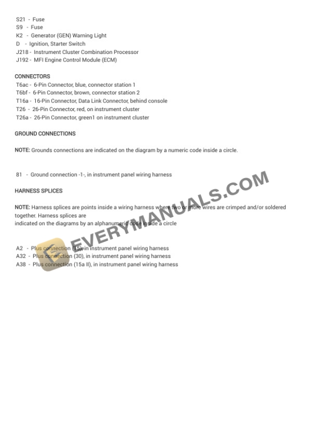Audi A6 Sedan (4A2) 1996 Electrical Diagrams V6-2.8L (AFC) 7 Audi A6 Sedan (4A2) 1996 Electrical Diagrams V6-2.8L (AFC) - Image 5