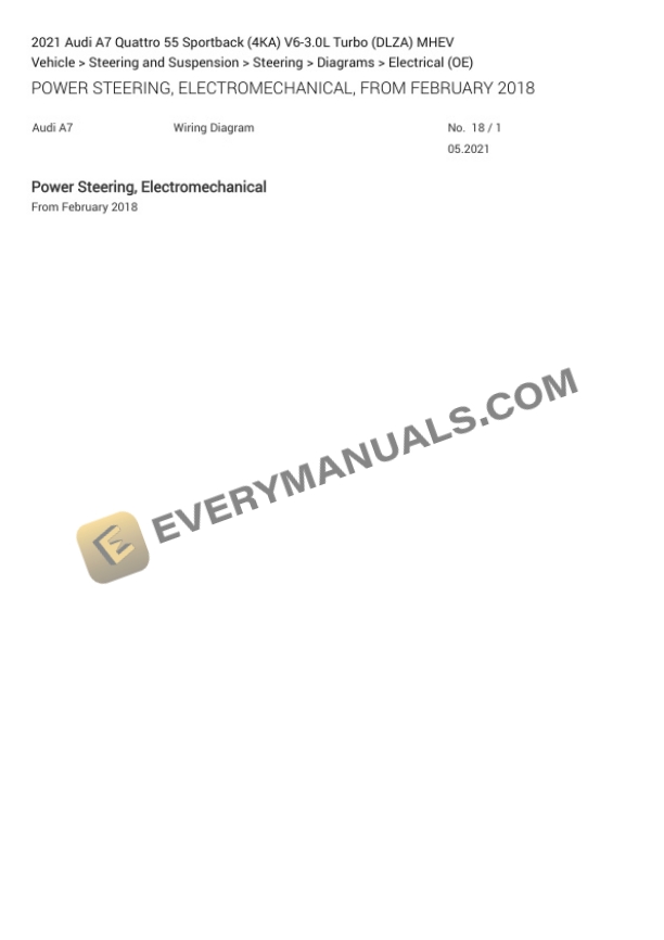 Audi A7 Quattro 55 Sportback (4KA) 2021 Electrical Diagrams V6-3.0L Turbo (DLZA) MHEV 7 Audi A7 Quattro 55 Sportback (4KA) 2021 Electrical Diagrams V6-3.0L Turbo (DLZA) MHEV - Image 5