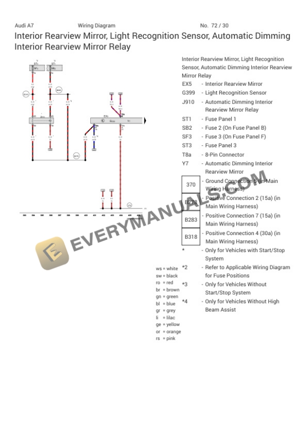 Audi A7 Quattro Sportback (4GF) 2016 Electrical Diagrams V6-3.0L SC (CREC) 6 Audi A7 Quattro Sportback (4GF) 2016 Electrical Diagrams V6-3.0L SC (CREC) - Image 4