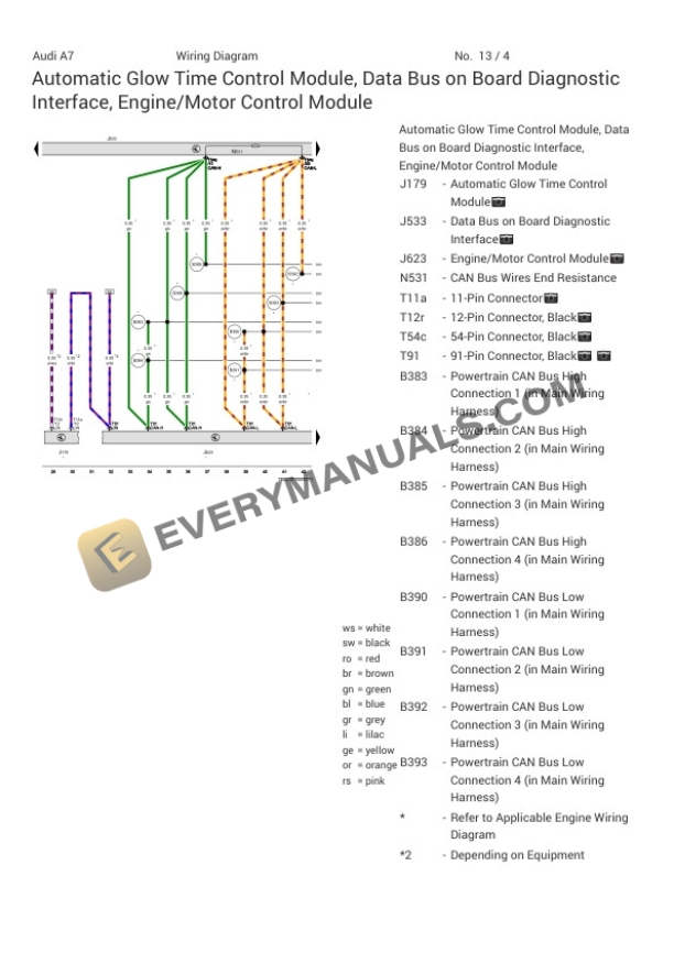 Audi A7 Quattro Sportback (4KA) 2019 Electrical Diagrams V6-3.0L Turbo (DLZA) MHEV 7 Audi A7 Quattro Sportback (4KA) 2019 Electrical Diagrams V6-3.0L Turbo (DLZA) MHEV - Image 5
