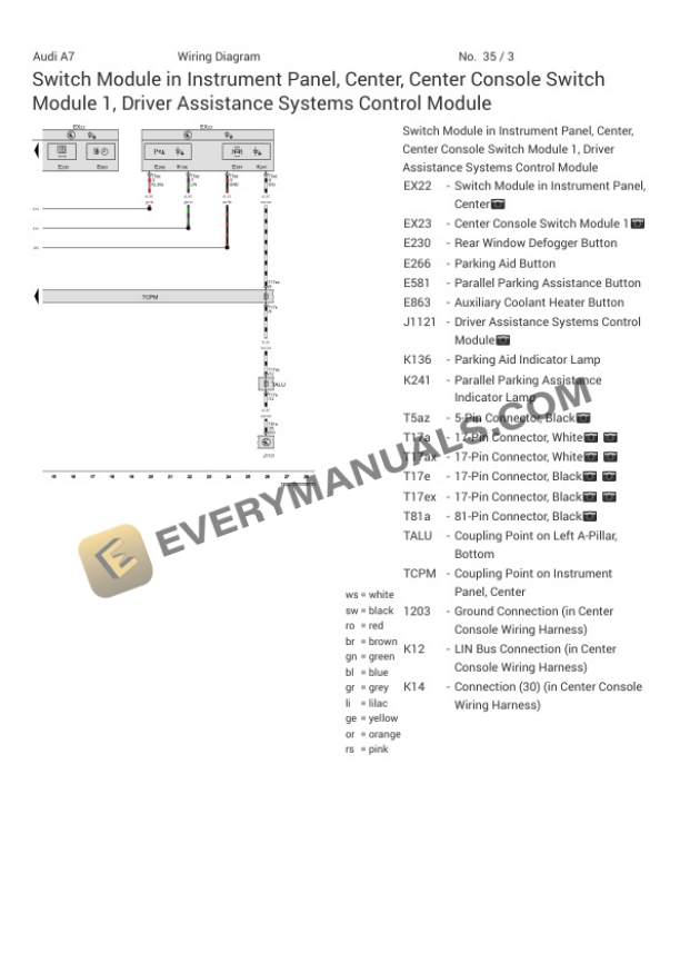 Audi A7 Quattro Sportback (4KA) 2020 Electrical Diagrams V6-3.0L Turbo (DLZA) MHEV 4 Audi A7 Quattro Sportback (4KA) 2020 Electrical Diagrams V6-3.0L Turbo (DLZA) MHEV - Image 2