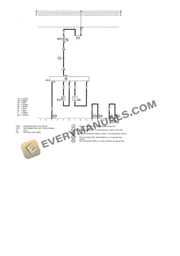 Audi A8 Quattro Sedan (4D2) 2000 Electrical Diagrams V8-4.2L (AKB) 4 Audi A8 Quattro Sedan (4D2) 2000 Electrical Diagrams V8-4.2L (AKB) - Image 2