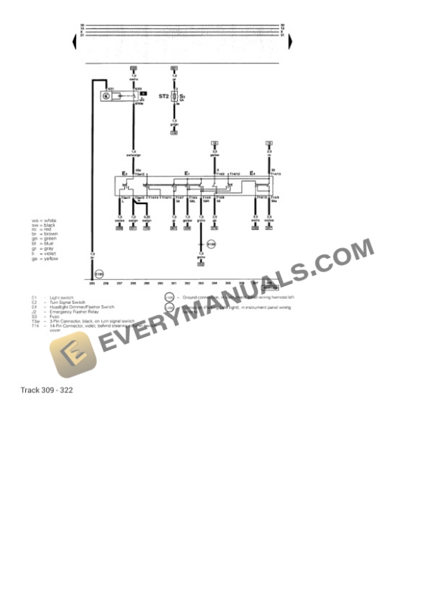 Audi A8 Quattro Sedan (4D2) 2000 Electrical Diagrams V8-4.2L (AKB) 7 Audi A8 Quattro Sedan (4D2) 2000 Electrical Diagrams V8-4.2L (AKB) - Image 5