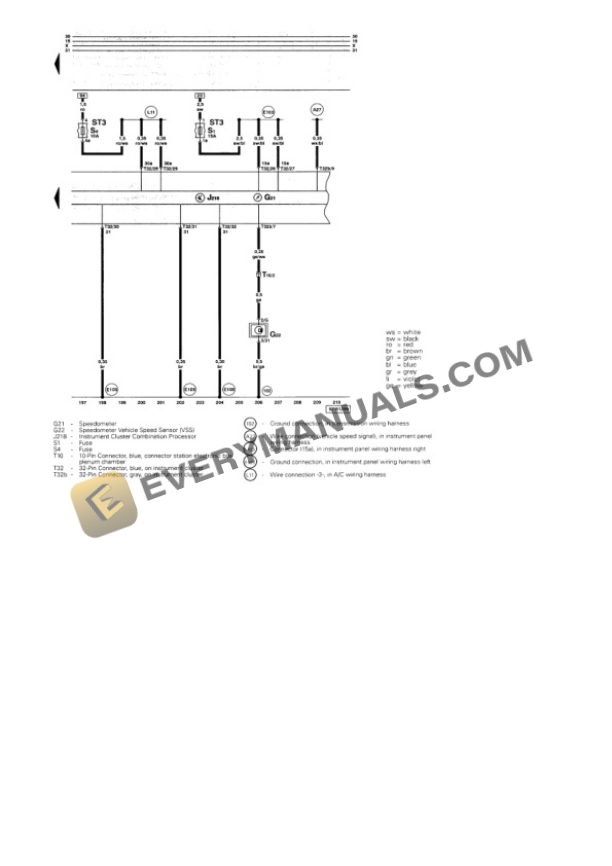 Audi A8 Quattro Sedan (4D2) 2001 Electrical Diagrams V8-4.2L (AUX) 6 Audi A8 Quattro Sedan (4D2) 2001 Electrical Diagrams V8-4.2L (AUX) - Image 4