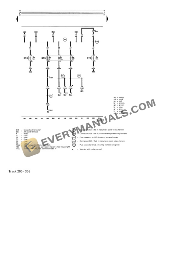 Audi A8 Quattro Sedan (4D2) 2001 Electrical Diagrams V8-4.2L (AUX) 7 Audi A8 Quattro Sedan (4D2) 2001 Electrical Diagrams V8-4.2L (AUX) - Image 5