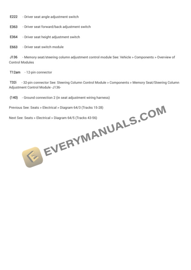 Audi A8 Quattro Sedan (4H2) 2014 Electrical Diagrams V6-3.0L SC (CTUB) 7 Audi A8 Quattro Sedan (4H2) 2014 Electrical Diagrams V6-3.0L SC (CTUB) - Image 5