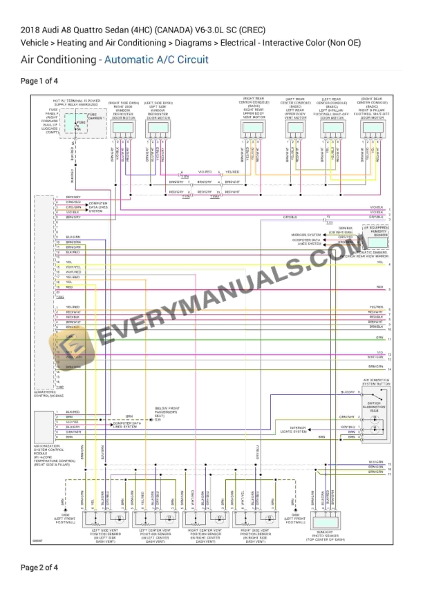 audi a8 quattro sedan 4hc canada 2018 electrical diagrams v6 30l sc crec 1