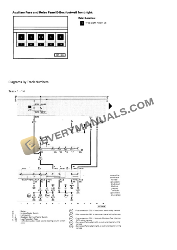 Audi A8 Sedan (4D2) 1999 Electrical Diagrams V8-3.7L (AEW) 4 Audi A8 Sedan (4D2) 1999 Electrical Diagrams V8-3.7L (AEW) - Image 2
