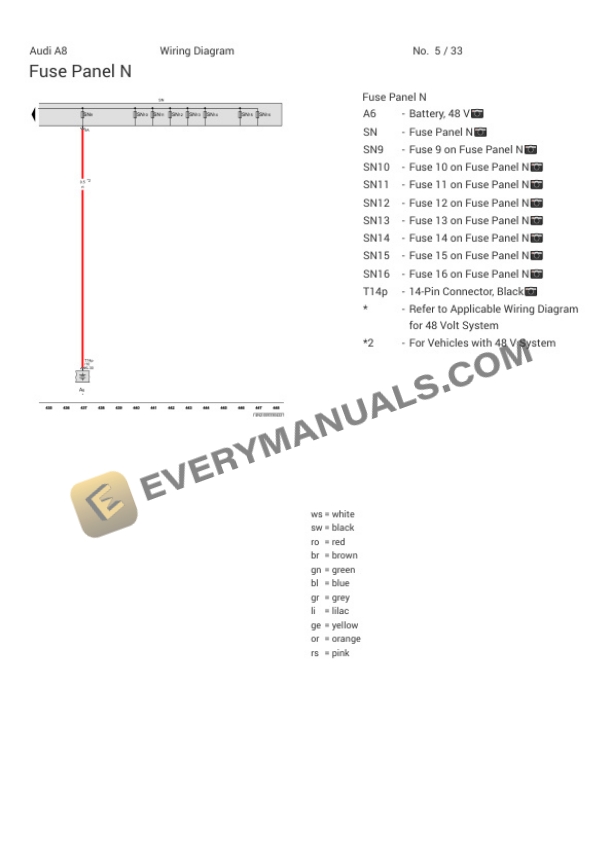Audi A8L Quattro e60 Sedan (4N8) 2021 Electrical Diagrams V6-3.0L Turbo (CZSE) Plugin Hybrid 5 Audi A8L Quattro e60 Sedan (4N8) 2021 Electrical Diagrams V6-3.0L Turbo (CZSE) Plugin Hybrid - Image 3