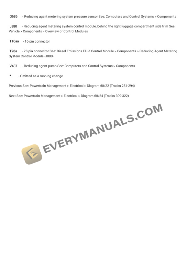 Audi A8L Quattro Sedan (4H8) 2014 Electrical Diagrams V6-3.0L DSL Turbo (CPNA) 6 Audi A8L Quattro Sedan (4H8) 2014 Electrical Diagrams V6-3.0L DSL Turbo (CPNA) - Image 4