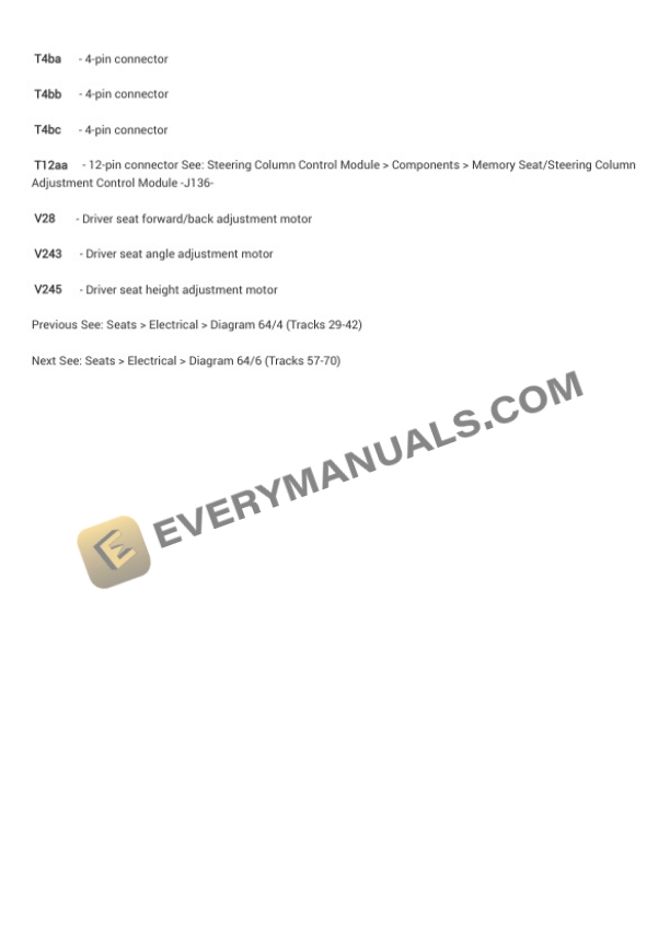 Audi A8L Quattro Sedan (4H8) 2014 Electrical Diagrams V6-3.0L DSL Turbo (CPNA) 7 Audi A8L Quattro Sedan (4H8) 2014 Electrical Diagrams V6-3.0L DSL Turbo (CPNA) - Image 5