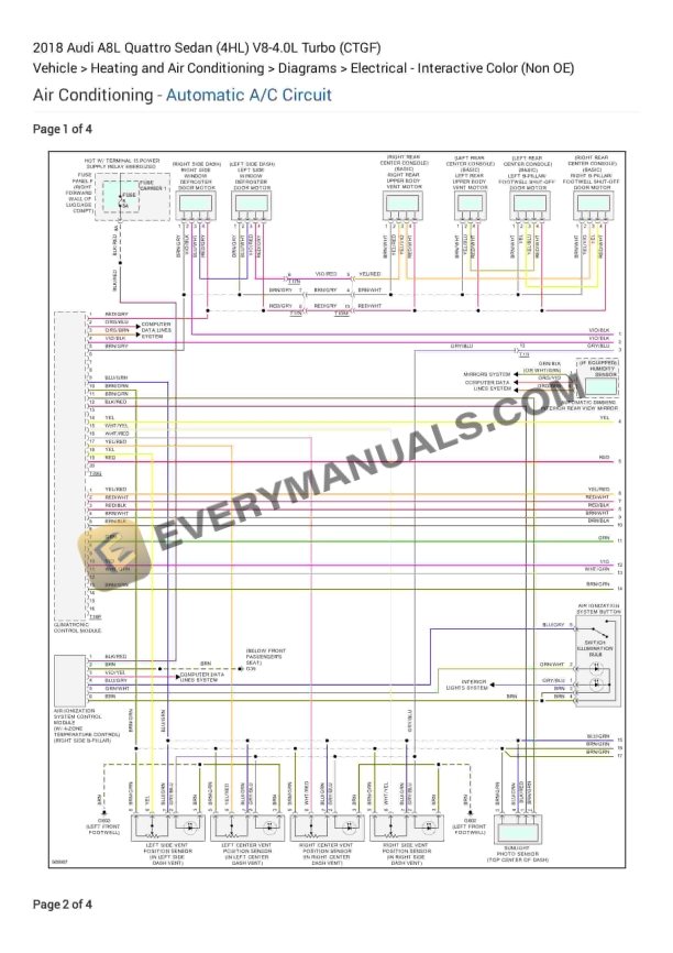 audi a8l quattro sedan 4hl 2018 electrical diagrams v8 40l turbo ctgf 1