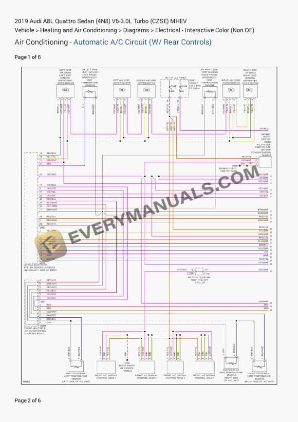 Audi A8L Quattro Sedan (4N8) 2019 Electrical Diagrams V6-3.0L Turbo (CZSE) MHEV 1 audi a8l quattro sedan 4n8 2019 electrical diagrams v6 30l turbo czse mhev 1