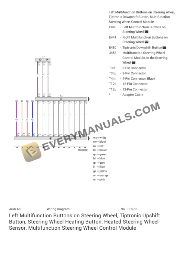 Audi A8L Quattro Sedan (4N8) 2019 Electrical Diagrams V6-3.0L Turbo (CZSE) MHEV 6 Audi A8L Quattro Sedan (4N8) 2019 Electrical Diagrams V6-3.0L Turbo (CZSE) MHEV - Image 4