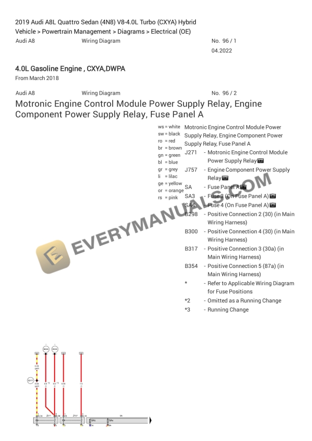 Audi A8L Quattro Sedan (4N8) 2019 Electrical Diagrams V8-4.0L Turbo (CXYA) Hybrid 2 audi a8l quattro sedan 4n8 2019 electrical diagrams v8 40l turbo cxya hybrid 1