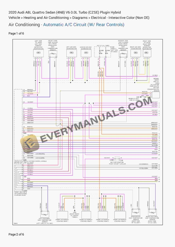 audi a8l quattro sedan 4n8 2020 electrical diagrams v6 30l turbo czse plugin hybrid 1