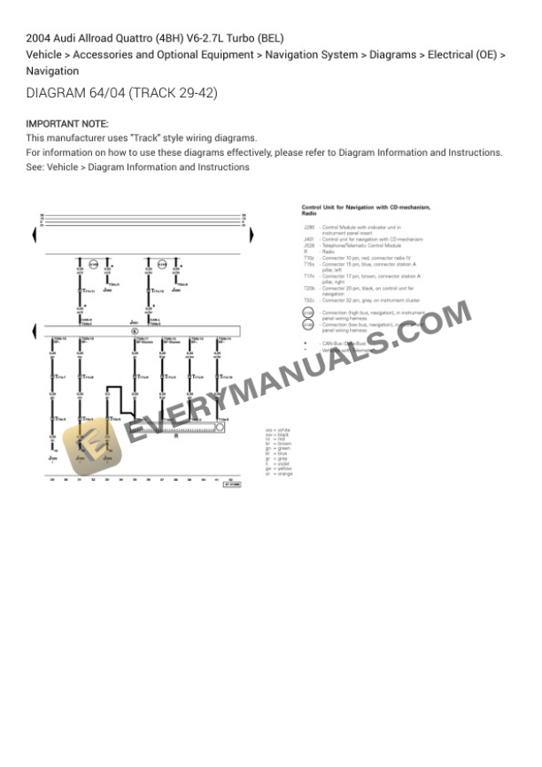 Audi Allroad Quattro (4BH) 2004 Electrical Diagrams V6-2.7L Turbo (BEL) 7 Audi Allroad Quattro (4BH) 2004 Electrical Diagrams V6-2.7L Turbo (BEL) - Image 5