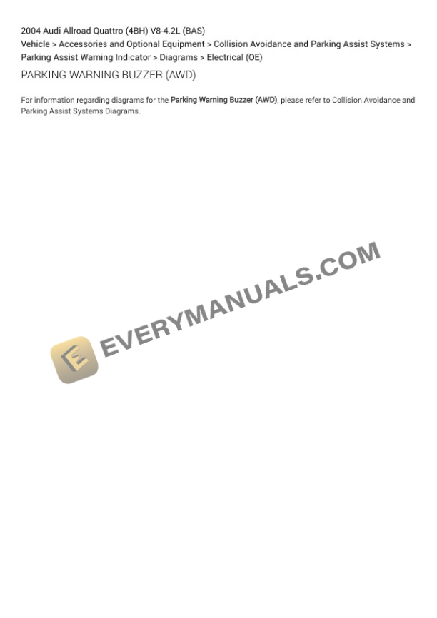 Audi Allroad Quattro (4BH) 2004 Electrical Diagrams V8-4.2L (BAS) 7 Audi Allroad Quattro (4BH) 2004 Electrical Diagrams V8-4.2L (BAS) - Image 5