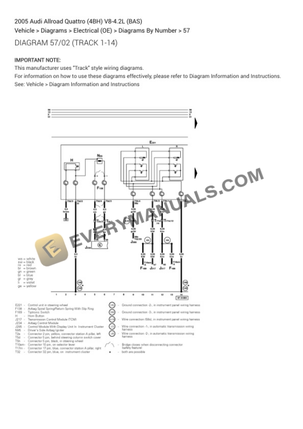 Audi Allroad Quattro (4BH) 2005 Electrical Diagrams V8-4.2L (BAS) 6 Audi Allroad Quattro (4BH) 2005 Electrical Diagrams V8-4.2L (BAS) - Image 4