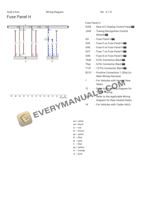 Audi e-tron (GEN) 2021 Electrical Diagrams ELE-Electric Engine (EASA) 5 Audi e-tron (GEN) 2021 Electrical Diagrams ELE-Electric Engine (EASA) - Image 3
