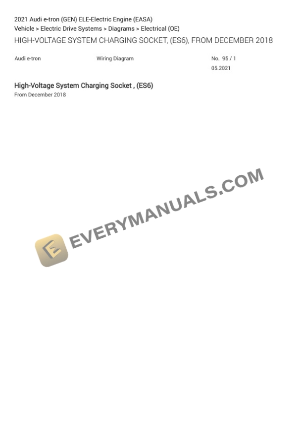 Audi e-tron (GEN) 2021 Electrical Diagrams ELE-Electric Engine (EASA) 6 Audi e-tron (GEN) 2021 Electrical Diagrams ELE-Electric Engine (EASA) - Image 4