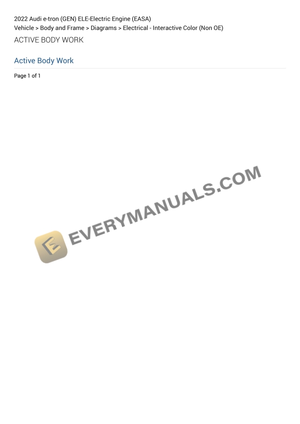 Audi e-tron (GEN) 2022 Electrical Diagrams ELE-Electric Engine (EASA) 3 Audi e-tron (GEN) 2022 Electrical Diagrams ELE-Electric Engine (EASA)