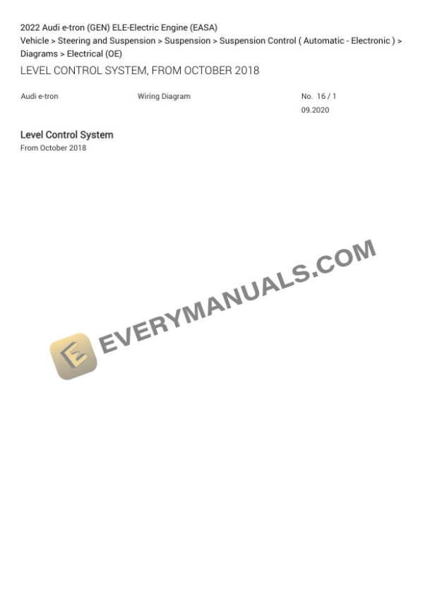 Audi e-tron (GEN) 2022 Electrical Diagrams ELE-Electric Engine (EASA) 7 Audi e-tron (GEN) 2022 Electrical Diagrams ELE-Electric Engine (EASA) - Image 5