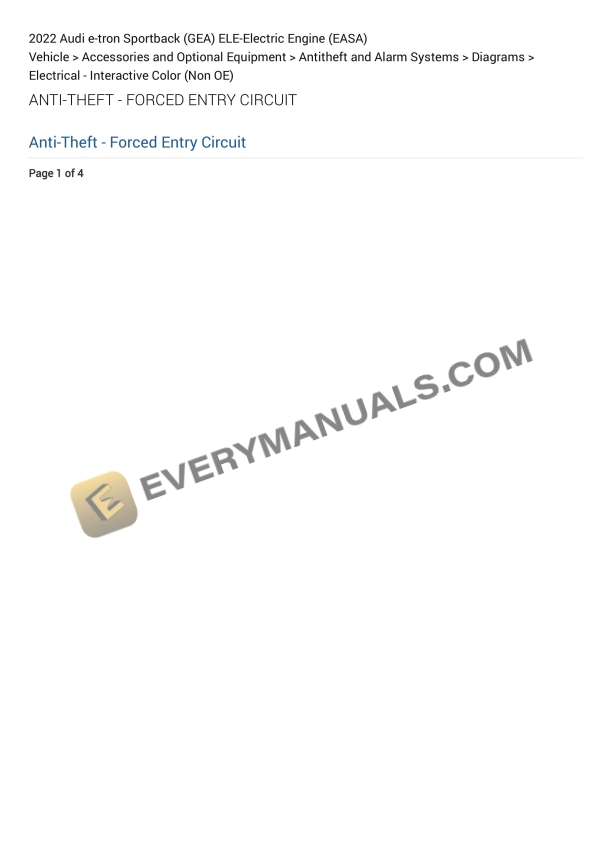 Audi e-tron Sportback (GEA) 2022 Electrical Diagrams ELE-Electric Engine (EASA)